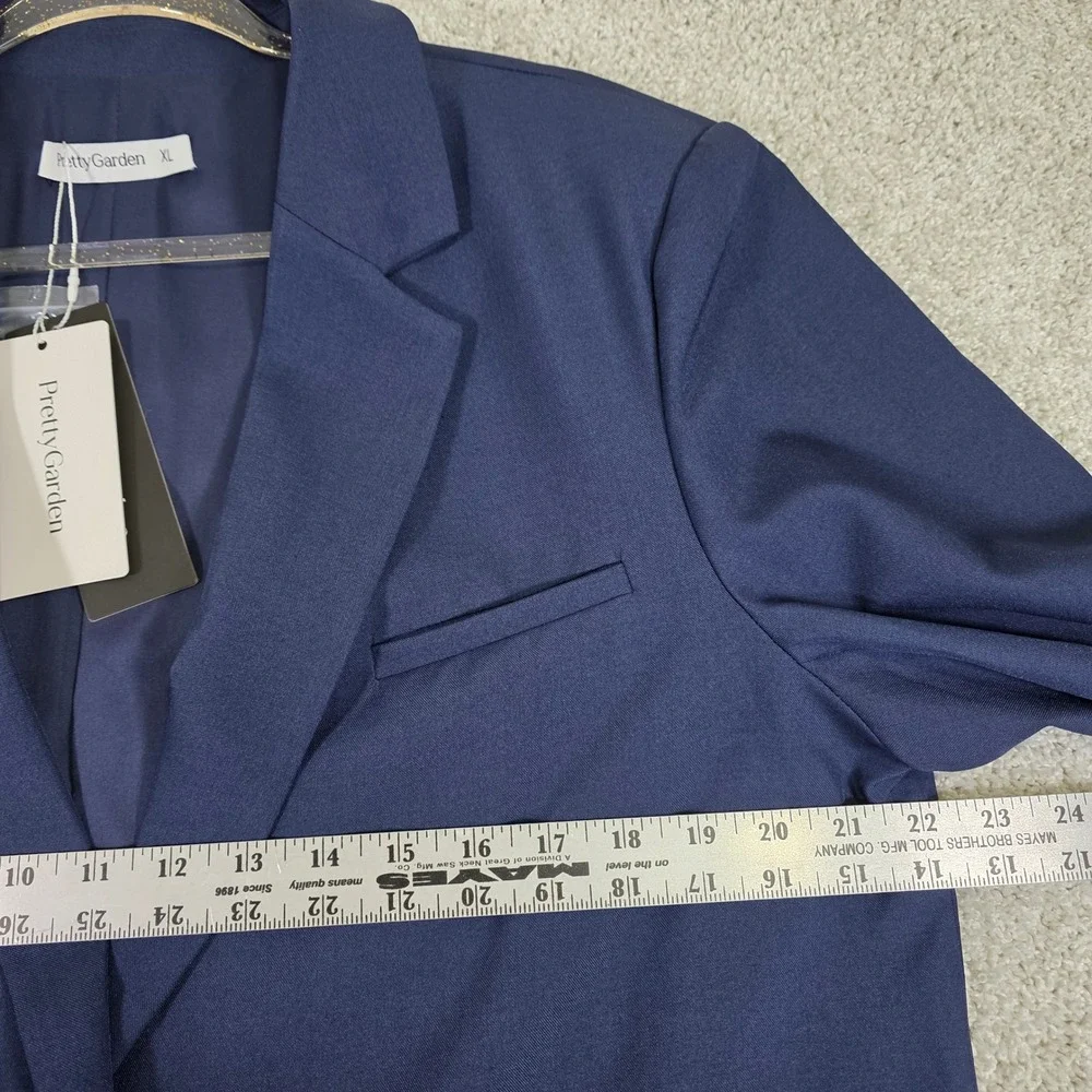 Pretty Garden NWT Blazer Womens‎ XL Navy Blue Oversized Career Office Wear